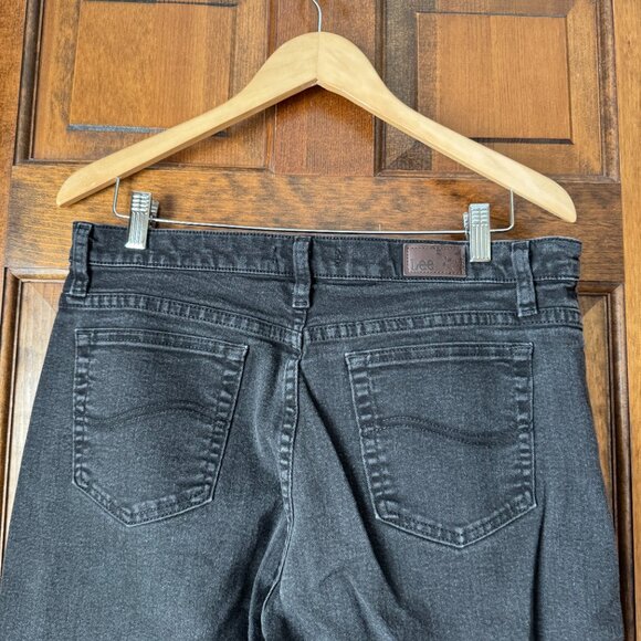 Lee Black Relaxed Fit Straight Leg Jeans Size 14 Short - Picture 10 of 12